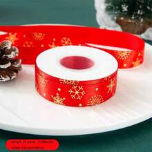 Letter Cartoon Polyester Christmas Gold Foil Ribbon Floral Gift Box Decoration Red Green Christmas Ribbon - A - View 9