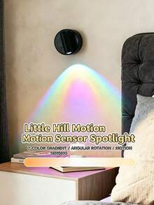 1pc LED Minimalist High-End Magnetic Wall Lamp, 3 Color Temperature Adjustable/RGB Color (500mAh Battery Capacity), Stepless Dimming, Adjustable Spotlight Lighting, Motion Sensor Light, Bedside Lamp, Bedroom Night Light, Wireless LED Light, Wall Lamp (Free Gift: Data Cable) Suitable For Home Indoor Bedroom, Study, Hallway, Entrance And Other Places, Room Decoration, Creating Atmospheric Lighting Effect, Night Light Use - Induction Spotlights - View 16