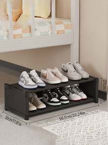 1pc Simple Multi-Layer Shoe Rack For Dorm Bed Under Storage, Household Shoe Cabinet With Wheels, Dust-Proof Shoe Storage Organizer - Multicolor - View 12