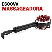 Escova Massageadora Corporal Com Cabo Longo E Gancho Massageador Manual Para Costas Pernas Braços Relaxamento - Multicolorido - Visão 2