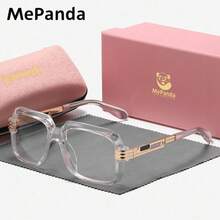 MePanda 1件裝 中性款 簡約設計 全框平光眼鏡 室內適用 方框平光眼鏡 - 無色 - 查看 7