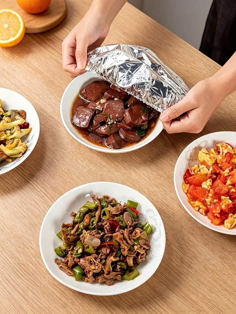 可重複使用鋁箔彈性食物蓋 10/20/40/50入,冰箱保鮮蓋,廚房食物保鮮蓋,適用碗盤與托盤,保溫鎖鮮、防塵防潮,10件食物保溫蓋,可重複使用碗蓋,保鮮塑膠袋,廚房冰箱配件,耐高溫密封保鮮蓋,適用於廚房與餐廳,防蟲防塵 - 彩色 - 查看 1