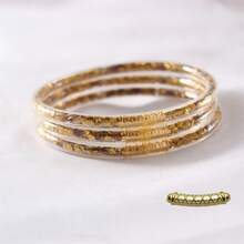 3pcs Set Fashion PVC Ultra-Light Ultra-Clear Transparent Plastic Tube Multi-Layer Stackable Rhombus Sequin Bracelets, Suitable For Women's New Year Party Wear, Best Friend Gift - 3 Pieces/set, Diamond Shape - View 9