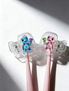 Cute Turtle Pattern Portable Toothbrush Cover, Transparent Travel Toothbrush Storage Box, Toothbrush Head Protective Clip, Toothbrush Storage Clip, Toothbrush Dust-Proof Protective Sleeve, Portable Design Convenient To Carry, Dust-Proof Cover, Suitable As Gift For Couples, Friends, Family, Teachers, Travel Enthusiasts, Essential For Home, Dorm, Vacation, Suitable For Birthday, Back To School, Wedding, Mother's Day, Easter And Other Occasions, Spring And Summer Essential - Multicolor - View 3