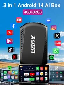 XUDA Android 14 2026 新款無線 CarPlay 與 Android Auto 智能盒子 3合1 四核 2GB+16GB/4GB+32GB 內建應用程式 支援 98% 原廠有線 CarPlay 或有線 Android Auto 車型 - A - 查看 13