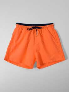 Herren Schnelltrocknende Orange Mesh Badehose mit Taschen - Orange - Übersicht 5