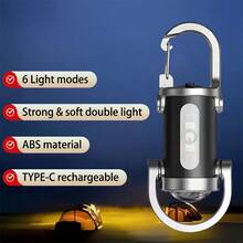 1pc Portable Waist Keychain Mini Flashlight Multi-Function Emergency Charging Keychain Waterproof And Large Flood Bright Suitable For Outdoor Camping Home Emergency Carry Lights - Keychain - View 4