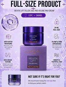 L’Oreal Paris 歐萊雅水光充盈煥顏淡紋霜 15/30ml，抗衰老，高效淡紋緊緻，減少泛紅，絲絨般柔滑質地，易於塗抹，適合所有膚質 - 複顏玻尿酸水光充滿煥顏淡紋霜 - 查看 4