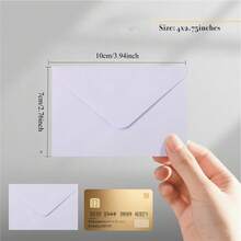50pcs/10pcs Mini Envelopes, Self-Adhesive Kraft Paper Envelopes, Suitable For Wedding Thank You Cards, Valentine's Day And Christmas Gifts - White - View 2