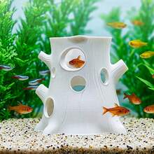 1件 3D列印樹幹造型水族魚類躲避屋，中空多孔裝飾擺件，附加重底座，適用於魚類與蝦類庇護所，淡水魚缸裝飾造景配件 - 查看 8