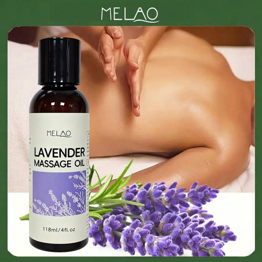 MELAO Lavender Massage Oil 118ml/4 Fl Oz, Relaxing And Soothing Aromatherapy Massage Oil, Nourishing And Moisturizing Skin Care Oil Suitable For SPA And Daily Use - 118ml - View 1