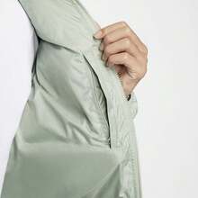 Nike Solid Color Zip-Up Hooded Stylish And Versatile Long-Sleeved Down Jacket For Men, Light Gray. - Light Grey - View 6