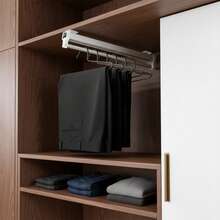 Ausziehbarer Hosenhalter für den Kleiderschrank, Kleiderständer, aus kaltgewalztem Stahl, für 18–20 Hosenpaare, zur Aufbewahrung und Organisation von Kleidung zu Hause - Übersicht 8
