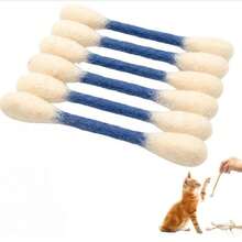 Cotton Swab Shaped Cat Interactive Toy, Extra Large Cat Teaser Wand, 6pcs/Pack, Suitable For Cats And Dogs, Outdoor Training, Indoor Boredom, Durable Teething Rope, Large Interactive Cat Kick Toy Gift Accessory - Multicolor - View 11