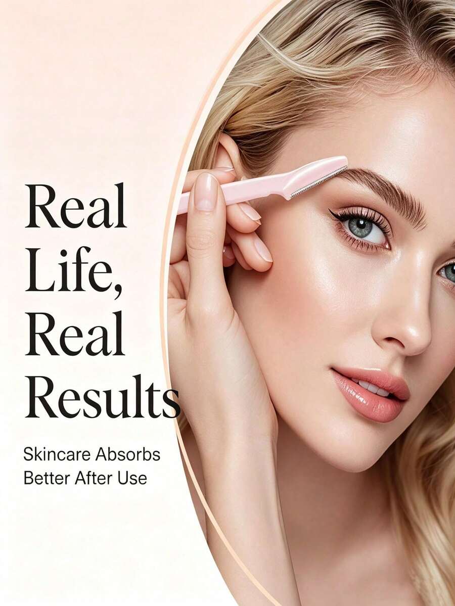 Eyebrow Razor Set, Includes Eyebrow Razor, Dead Skin Scraper, Body Hair Removal Tool And Facial Eyebrow Razor; Blades With Extended Handle, Comes With Precise Protective Blade Cover, Women's Eyebrow Shaping Tool, Suitable For Daily Home Use Or Travel; Men Can Also Easily Operate For Eyebrow Trimming And Shaping