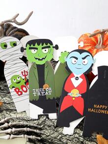 3/6pcs Cartoon Halloween Vampire Mummy Gift Boxes, 3 Different Pattern Candy Boxes, Halloween Party Snack Packaging Boxes, Trick Or Treat Gift Boxes, Holiday DIY Party Gift Packaging Boxes - View 3