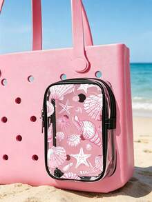 New Ocean Shell Pattern Bogg Beach Phone Bag (Includes Starfish & Shell Pattern) - Accessory, Phone Bag, Toiletry Bag; Essential For Travel And Outings, Can Be Used As Decorative Charm - Multicolor - View 2