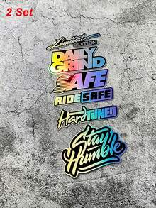 1/2 Set JDM Style Motorcycle Stickers, Waterproof Vinyl Decals For Motorcycle Fuel Tank, Fairing, Helmet, Scooter Body DIY Modification, Universal Decorative Stickers - Multicolor - View 12