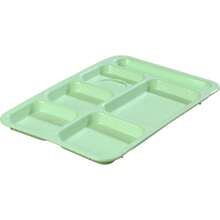 Carlisle FoodService Products P614R09 Right-Hand 6-Compartment Polypropylene Tray, 10" X 14", Green - 綠色 + 0.6 英吋 x 0.4 英吋 x 0.5 英吋 + 1 件裝 - 查看 1