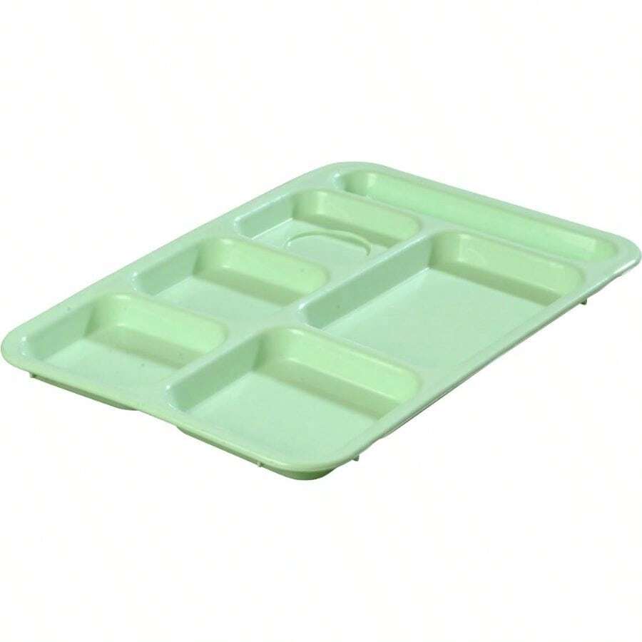 Carlisle FoodService Products P614R09 Right-Hand 6-Compartment Polypropylene Tray, 10" X 14", Green - 綠色 + 0.6 英吋 x 0.4 英吋 x 0.5 英吋 + 1 件裝 - 查看 1
