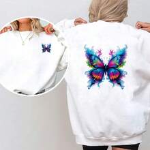 1/2/3 Stücke Farbverlauf Neon Wassernebel Strass Schmetterling Transferaufkleber | Traumhafte bunte DIY Bügelaufkleber, geeignet für Damen T-Shirts, Kleider, Leinwandtaschen - Mehrfarbig - Übersicht 5