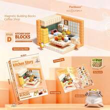 2026 Neues DIY handgemachtes Traumwelt-Themen-Szenen-Magnetbausteine-Set Geschenkbox Kinder pädagogische Montage-Magnetbausteine Puzzle Spielzeug für Jungen und Mädchen Geburtstagsgeschenk Raumdekoration Halloween - Verschiedenfarbig - Übersicht 6