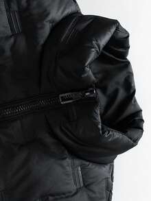 Women's Stand Collar Zipper Warm Lining Vest, Lightweight Quilted Sleeveless Jacket, Suitable For Autumn/Winter Sports, Black - Black - View 6