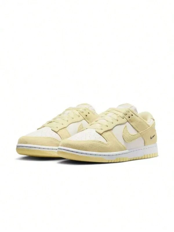 Nike 新款 DUNK LOW 經典百搭女款休閒戶外運動滑板鞋 - 白色/黃色 - 查看 1