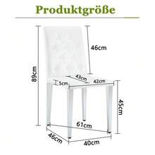 Set Of 4 Dining Chairs In Pure White And Gleaming Silver – Understated Luxury. The Perfect Choice For European-Style Dining Rooms. Silver Metal Legs For Added Versatility. - 白色 - 查看 4