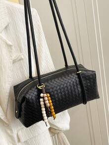 Korean Niche Design Shoulder Boston Bowling Handbag Underarm Bag Large Capacity - Black - View 7