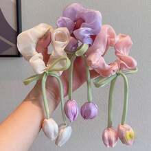 Tulip Bow Corset, Sweet Flowing Ribbon Hair Accessory Hair Tie, Fresh And Elegant Colors Effortlessly Create A Sweet And Ethereal Atmosphere, Suitable For Girls And Women, Perfect For Daily Outings, Dates Or Various Fresh Style Events - Multicolor - View 2