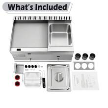 HOHOBLA 2-In-1 Commercial Propane Deep Fryer With Griddle, 6.34QT Stainless Steel Gas Propane Flat Top Grill Griddle With Removable Basket Countertop Fryer With Temperature Control For Restaurant Home Kitchen - Default - View 8