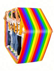 Rainbow Fabric Team Walking Mat, Outdoor Collaborative Game, Team Building Coordination Training Toy For Teens And Adults, Colorful Group Activity Equipment, Party Sports Meet Camping Sports Game Gift, Suitable For Boys, Girls And Families - Multicolor - View 7