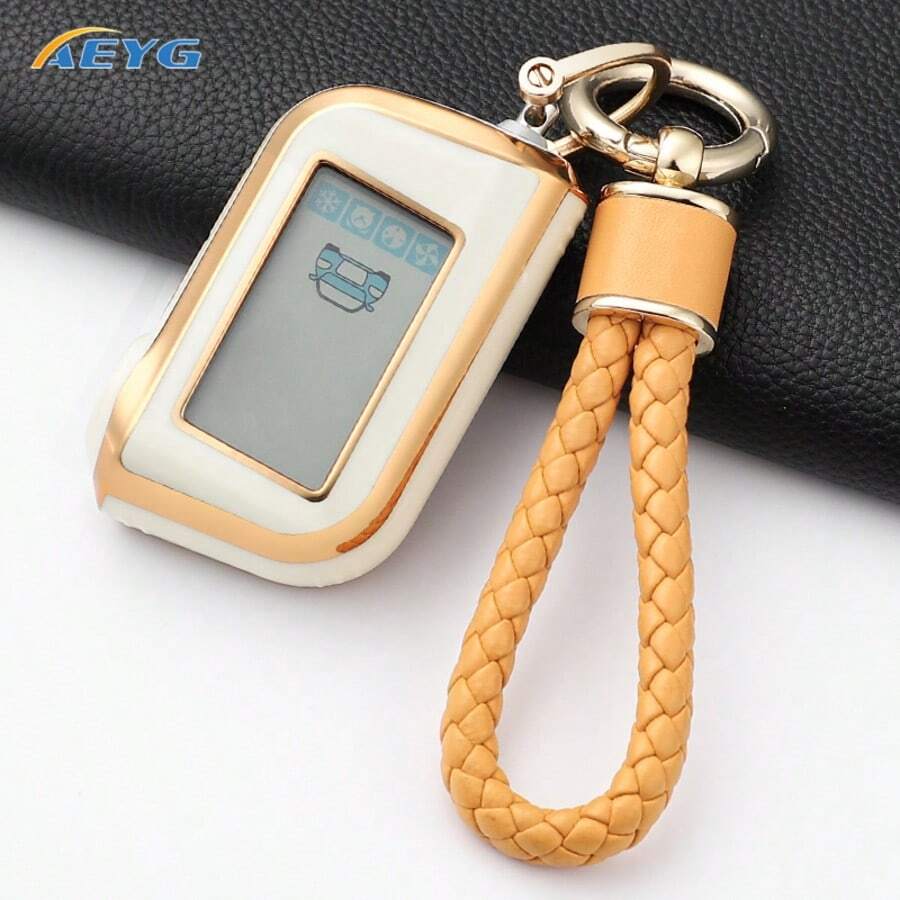 Soft TPU Key Fob Cover, Full Protection Key Case Accessories For Starline B9 B91 B6 B61 A91 A61 V7 Russian Two-Way LCD Car Alarm Remote Key - Russian Type a - View 1