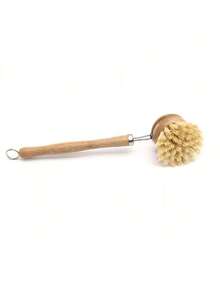 This Heavy-Duty Dish Brush Is Made Of Natural Wood And Palm Bristles, Suitable For Cleaning Pots, Pans And Sinks. This Durable Kitchen Brush Features A Bamboo Handle And Palm Bristles, Which Can Easily Remove Stubborn Stains. - Multicolor - View 5