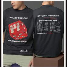Sticky Fingers 2026 Tour Dates2 Double2 Side2d T-Shirt - Black - View 1