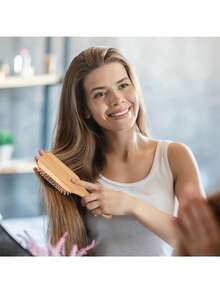 1 Set handgefertigtes Bambus-Antistatik-Kammset, natürlicher Bambuskamm, unisex, geeignet für Haar- und Bartpflege, kann für Lockenstyling und -formung verwendet werden, Geschenk für Frauen, Brautjungferngeschenk, Lehrergeschenk - Verschiedenfarbig - Übersicht 9
