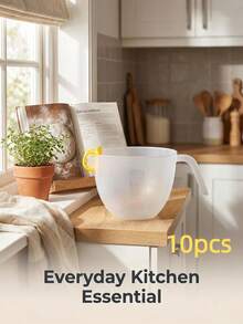 10pcs Measuring Cups With Removable Strainer, Large Capacity, Durable And Odorless, Suitable For Filtering Egg Liquid, Foam, Juice, Rice, Washing Vegetables, Batter, PP Material With Scale, Detachable And Easy To Clean - Multicolor - View 9