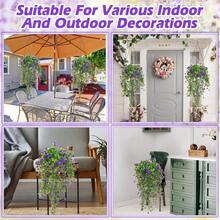 1/3pcs Artificial Camellia Hanging Plant - Plastic Material, No Pot Needed, Suitable For Home And Outdoor Decor, Ideal Choice For Valentine's Day, Mother's Day, Father's Day And Wedding Decoration, Indoor And Outdoor Decoration, Colorful Floral Design, Artificial Plant, Artificial Flower - Purple - View 7