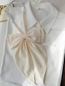 School Student Women's Solid Color Bow Uniform Collocation Fishtail Pink Big Bow JK Elegant - Multicolor - View 10