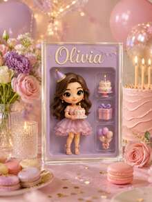 Custom Portrait Doll, Personalized Digital Portrait Art, Custom Photo To Cartoon 2D Acrylic Plaque, Wedding Keepsake, 3D Visual Printing Effect, Custom Name Photo Display Board, Personalized Acrylic Keepsake, Birthday, Anniversary, Wedding Gift, Desktop Home Office Decor, Personalized Photo Keepsake - Multicolor - View 7