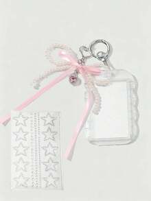 Y2K Card Holder Pendant, Free DIY Stickers, Cute Portable Card Holder With Pearl Bow Pendant, Rhinestone Decorated ID Card Holder, Card Holder Bag Keychain, Credit Card Holder, Multi-Functional Cartoon ID Holder, Suitable For School/Work/Office/Daily Use, Unique Birthday Gift, Teacher Gift, Party Gift, Vacation Gift, Back To School Gift - Multicolor - View 15