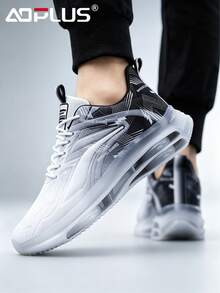 AoPlus Men's Street Style Running Shoes, Shock Absorbing, Comfortable, Slip-Resistant, Durable Sports Shoes, Suitable For Outdoor Activities - 黑與白 - 查看 8