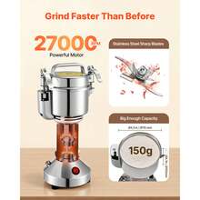 Electric Grain Mill Grinder, 0.3 Lbs Commercial Spice Grinders, High Speed 850W Stainless Steel Pulverizer Powder Machine, For Dry Grains, Spices, Cereals, Coffee, Corn & Pepper, Straight Type - 150 Gal 900 W - View 4