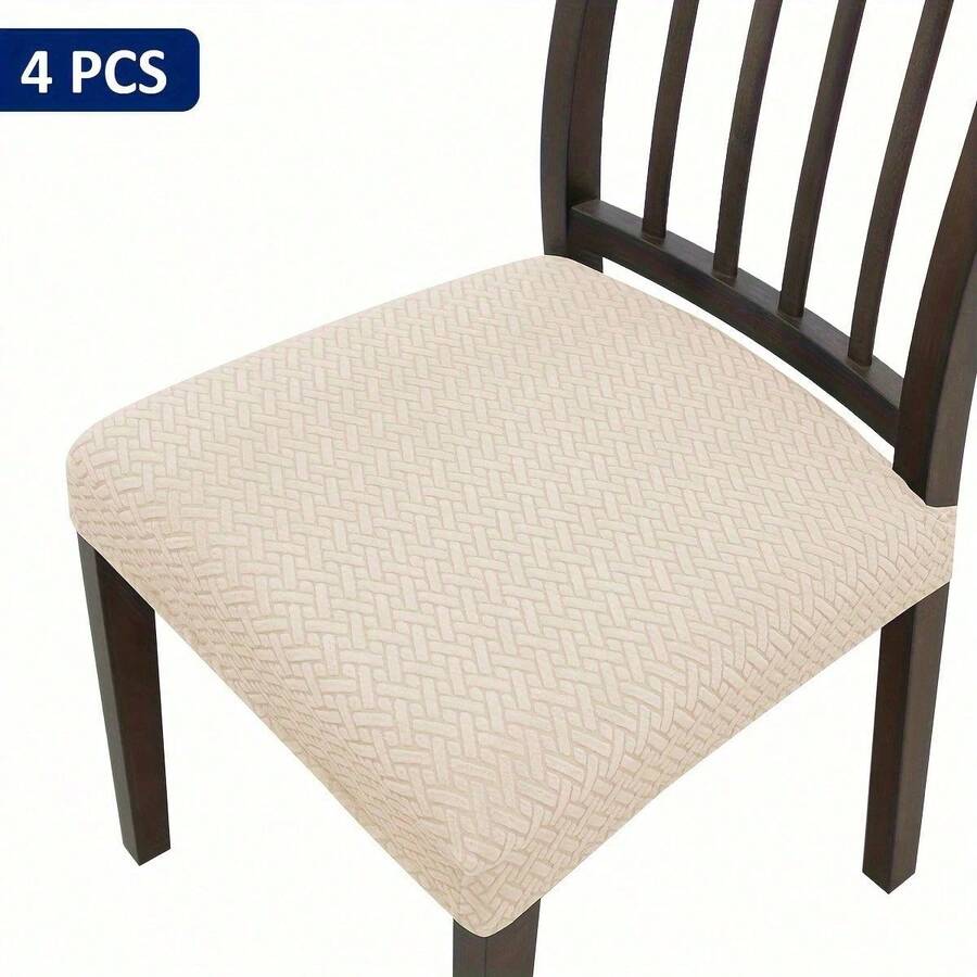 1/4/6 pezzi Cuscini per sedia in tessuto twill antiscivolo, imbottiti, di colore unito, per decorazione di casa, cucina, sala da pranzo - Multicolore - Visualizzare 1