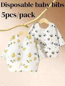 Baby Disposable Bib Apron, Children's Feeding Apron, Infant Complementary Food Bib, Anti-Stain Reverse Wear Apron For Autumn/Winter - Multicolor - View 1
