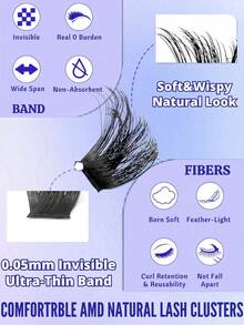 432pcs D-Curl Fluffy False Eyelash Clusters, Cluster Lashes, 0.07mm D-Curl 10-16mm Mixed Natural Eyelash Extension, Super Thick Growth Cluster Lashes, Curled Individual Lashes, Cartoon-Like Growth Lashes, Suitable For Beginners Home Use - View 5