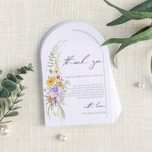 50/100張花卉感謝卡，適用於婚禮、接待會、彩排晚餐、派對、活動與慶祝桌飾，婚禮禮品必備 - 多色 - 查看 2