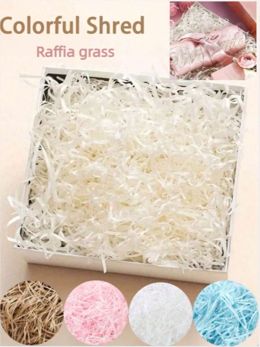 1 Packung 20g, bunte gekräuselte Papier-Raffia-Füllung, geeignet für DIY-Geschenkboxen-Füllung, Verpackung, Hochzeit, Valentinstagsgeschenke, Ostergeschenke, Geburtstagsfeier-Dekoration - 20g - Übersicht 1