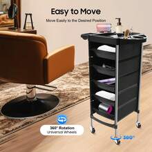 Beauty Salon Trolley Hair Spa Rolling Hairdressing Storage Cart Drawers - A - View 4